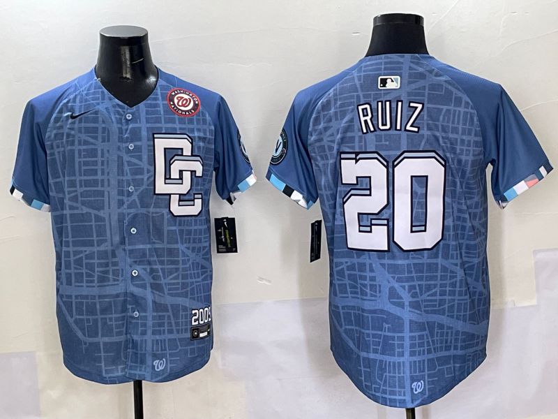 Men Washington Nationals #20 Ruiz Blue Joint Name 2025 Nike MLB Jersey style 6